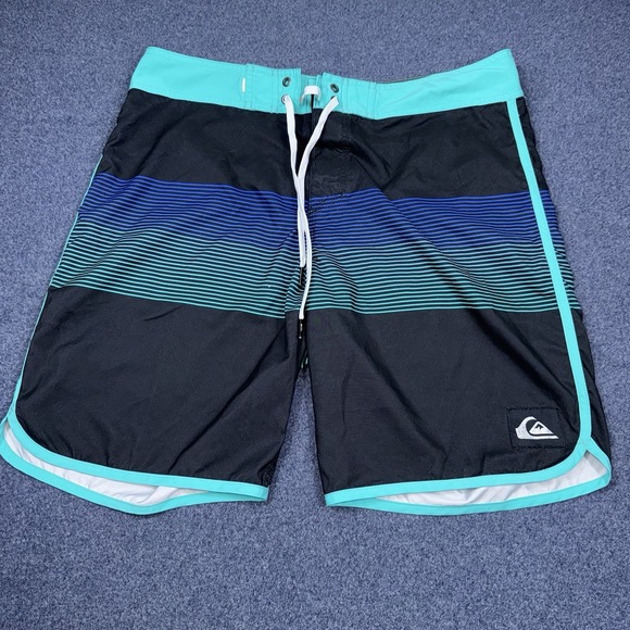 Quiksilver Other - QUIKSILVER Board Shorts Men Size 33 Multi-Color Striped Beach Summer Swim Surf